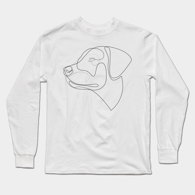 Labrador Retriever - one line drawing Long Sleeve T-Shirt by addillum